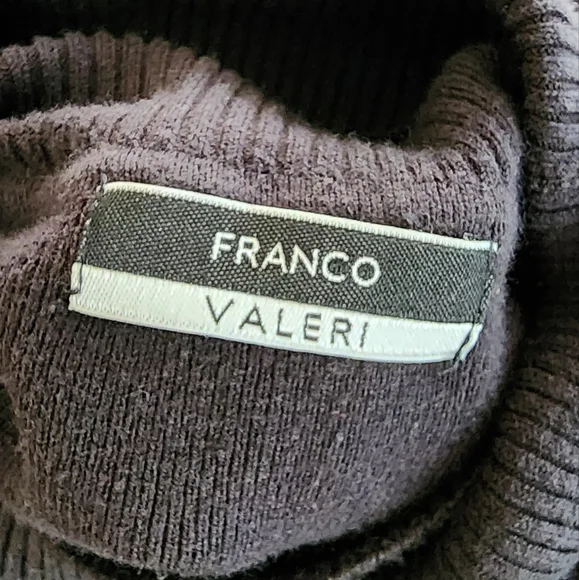 Franco Valeri Turtleneck Sweater Black Heavyweight Thick Women's Large - Picture 5 of 7